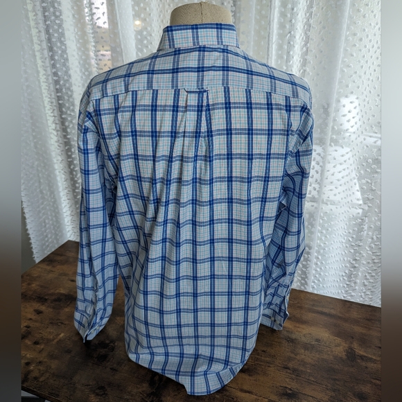 NWT Izod Blue Plaid Button Down Shirt - Picture 4 of 7